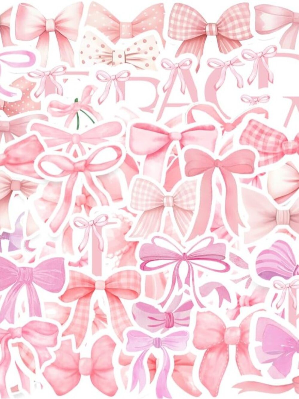 100Pcs Coquette Bows Stickers,Monogram Decal Vintage Aesthetic Stickers,Vinyl Wa
